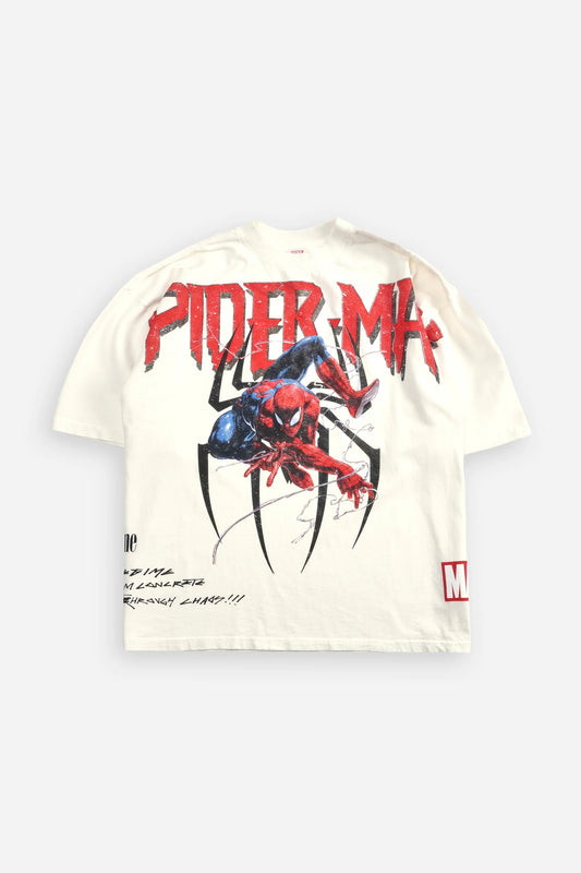 Spiderman Webs 199X Oversized Tee in Butter