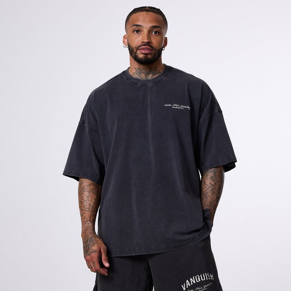 Vanquish Better Than Yesterday Washed Black Oversized T-Shirt